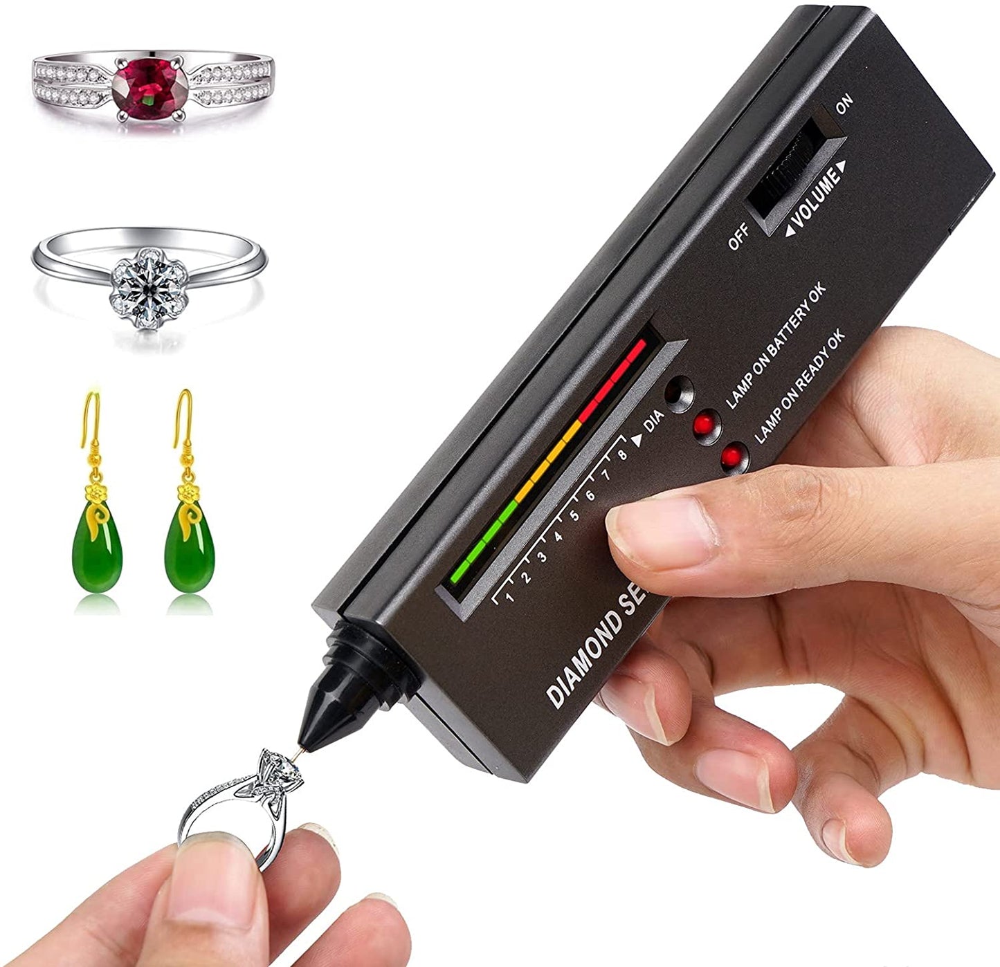 Professional Diamond Tester, Gem Tester Pen Portable Electronic Diamond Tester Tool for Jewelry Jade Ruby Stone