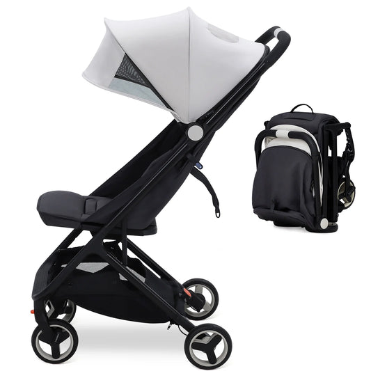 Lightweight Stroller, Compact One-Hand Fold Travel Stroller for Airplane Friendly, Reclining Seat and Canopy